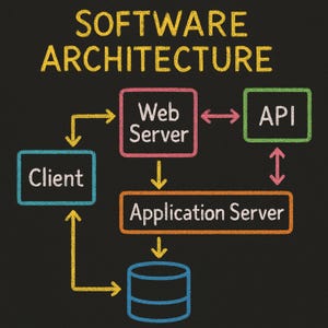 Software Architecture Flow Diagram Poster, Chalkboard System Design Art (Printable)