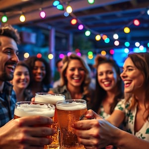 Colorful Cheers Night - Friends Beer Party Printable Wall Art