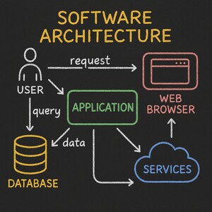 Software Architecture Diagram Poster, Chalkboard System Design, Developer Wall Art (Printable)