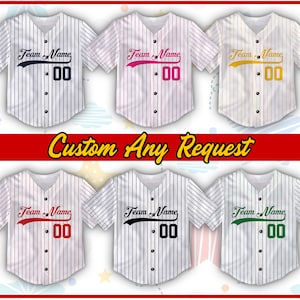 Custom Adult, Kids & Youth Pinstripe Baseball Jersey College Sports Team, Personalized Baseball Game Day Outfit For American Baseball Lovers