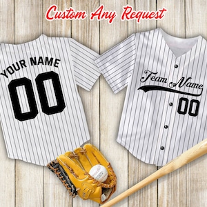 Custom Adult, Kids & Youth Pinstripe Baseball Jersey College Sports Team, Personalized Baseball Game Day Outfit For American Baseball Lovers