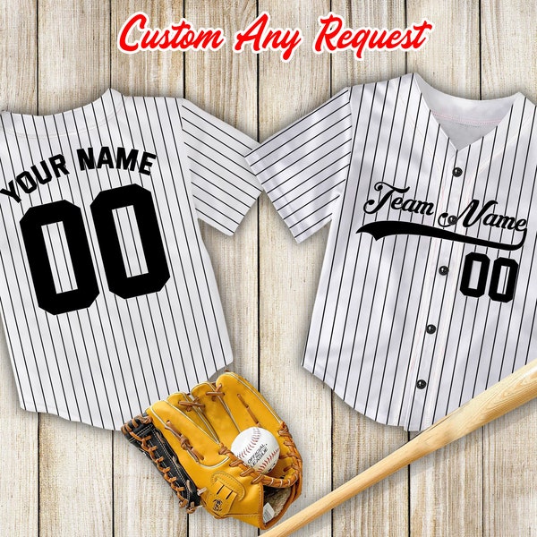 Custom Adult, Kids & Youth Pinstripe Baseball Jersey College Sports Team, Personalized Baseball Game Day Outfit For American Baseball Lovers