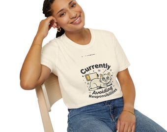 Currently Avoiding Responsibilities T-Shirt | Cute Cat Nap Design