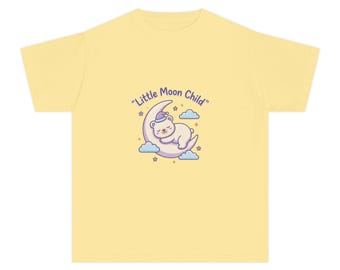 Little Moon Child Kids T-Shirt | Sleeping Lamb Moon Illustration