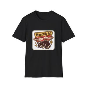 Mentally At Waffle House T-Shirt | Sleeping Raccoon, Retro Diner Graphic image 17