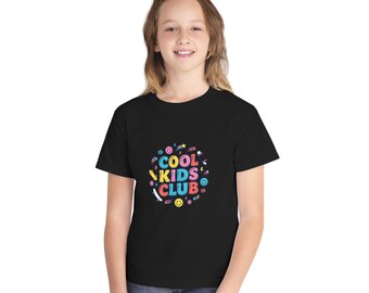 Cool Kids Club Youth Tee | Retro Doodles, Smiley Faces, Bright Colors