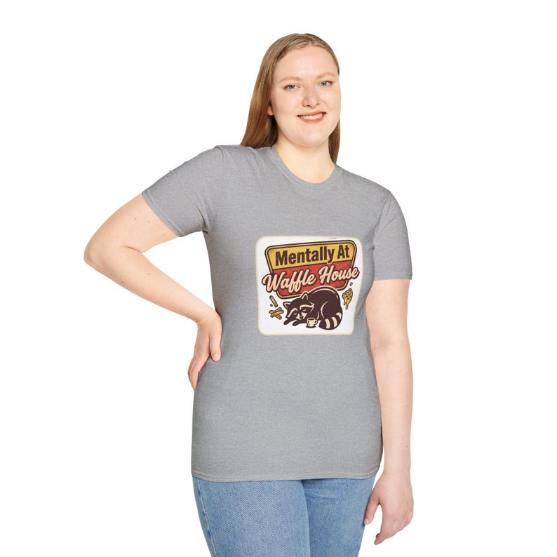Mentally At Waffle House T-Shirt | Sleeping Raccoon, Retro Diner Graphic image 3
