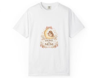 Home Is Where Mom Is T-Shirt | Motherhood Floral Portrait Tee
