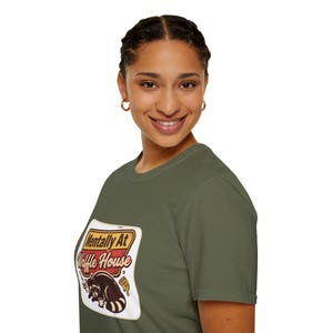 Mentally At Waffle House T-Shirt | Sleeping Raccoon, Retro Diner Graphic image 6