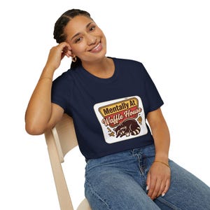 Mentally At Waffle House T-Shirt | Sleeping Raccoon, Retro Diner Graphic image 9