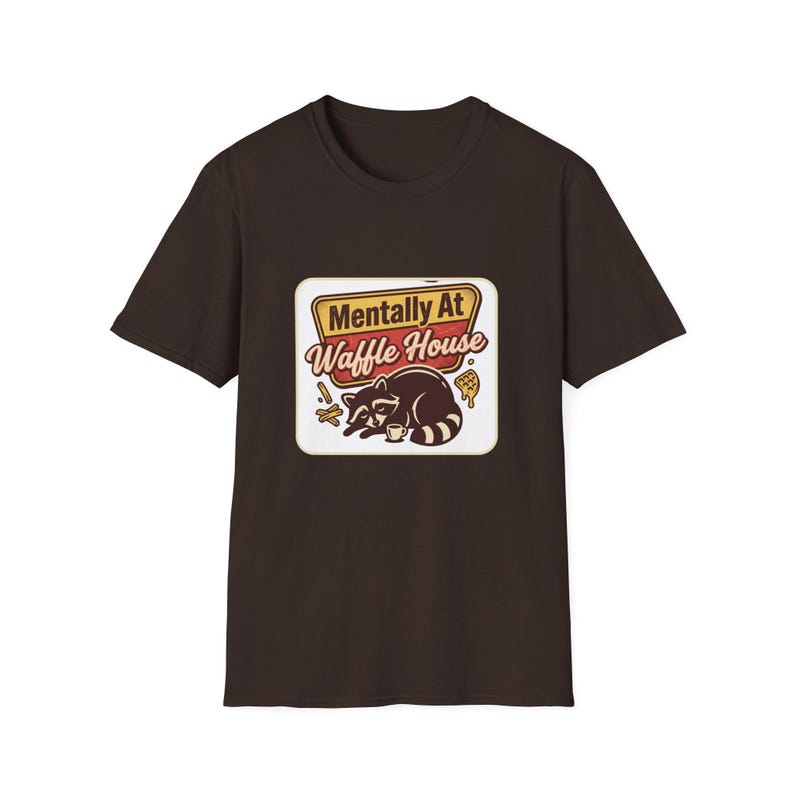 Mentally At Waffle House T-Shirt | Sleeping Raccoon, Retro Diner Graphic image 19