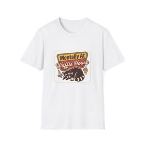 Mentally At Waffle House T-Shirt | Sleeping Raccoon, Retro Diner Graphic image 16
