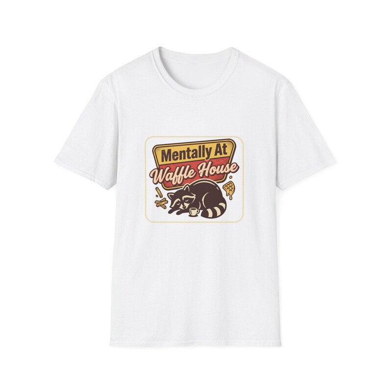 Mentally At Waffle House T-Shirt | Sleeping Raccoon, Retro Diner Graphic image 16