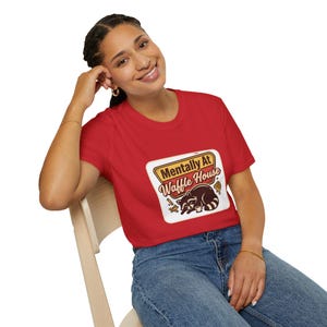 Mentally At Waffle House T-Shirt | Sleeping Raccoon, Retro Diner Graphic image 8