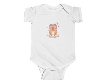Happy Paws Puppy Bodysuit | Cute Cartoon Dog with Flowers