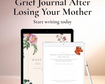 悲しみ日記：母親を亡くした後の癒しのためのガイド付きワークブック｜印刷可能なPDF｜セラピスト向け