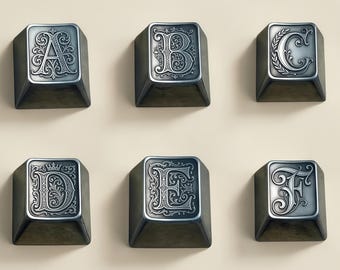Titanium Alloy Engraved Keycap: Hand Polished Mechanical Keyboard Letter