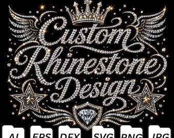 Custom Rhinestone Pattern Templates on Demand All Sizes & Dimensions