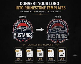 Custom Rhinestone Logo Template | Bling SVG Design (Digital Download)