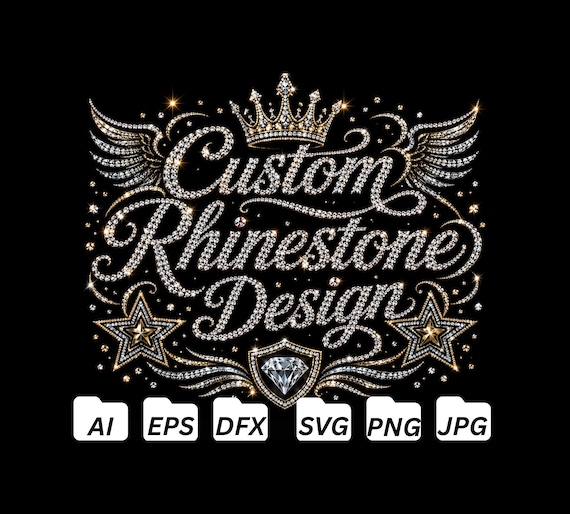 Custom Rhinestone Pattern Templates on Demand All Sizes & Dimensions