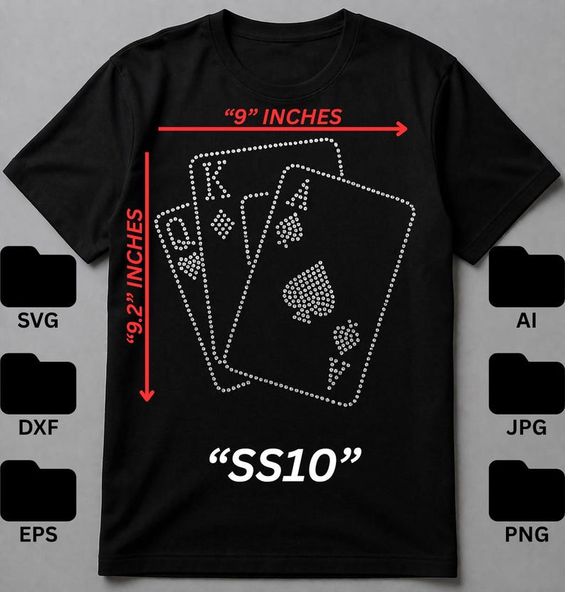 Playing Cards Rhinestone Playing Cards Rhinestone Design SVG, King Queen Ace Bling Template, DIY ...