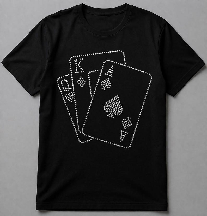 Playing Cards Rhinestone Design SVG, King Queen Ace Bling Template, DIY ...