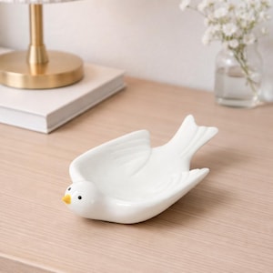 Handmade Ceramic Bird Tray | Retro Jewelry Dish, Home Decor