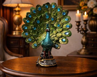 Handmade Peacock Figurine – Decorative Home Ornament
