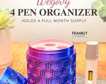 Wegovy 4 Pen Case | GLP-1 Pen Storage Container for Semaglutide Injection Pens | Fridge Storage Holder