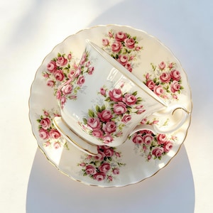 Vintage Royal Albert Springtime Series rozen theekop schotel