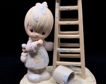 Vintage Precious Moments My Days Are Blue Without You Figurine #520802, 1988