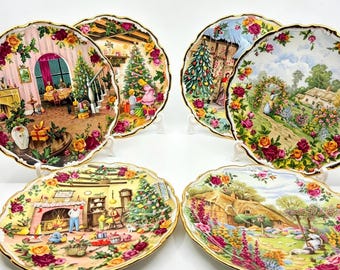 Rare Find Vintage Royal Albert Collector Plates, Christmas, Anniversary Designs, giftable condition