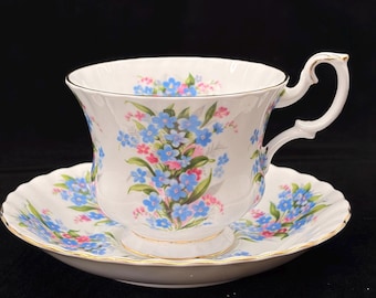 Vintage Royal Albert Springtime Series “Forget-Me-Not” Teacup and Saucer