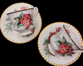 Vintage Paragon Rose Pair of Teacup and Saucer Set