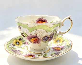 Vintage Royal Albert Cumberland Floral Teacup and Saucer
