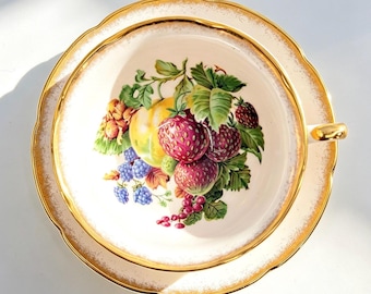 Vintage Royal Grafton Orchard Fruit Strawberry Teacup and Saucer