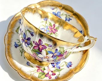 Vintage Royal Albert Cottage Garden Heavy Gold Trim