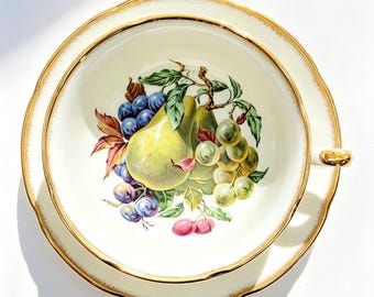 Vintage Royal Grafton Orchard Fruit Pear Teacup and Saucer