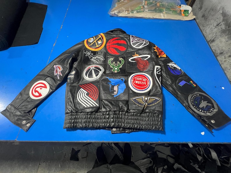 NBA All Star Leather Bomber Jacket | Genuine Cowhide, 90s Basketball ...