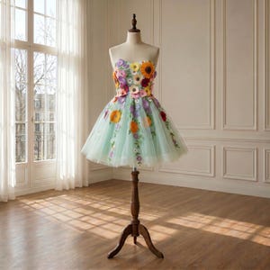 etsy homecoming dresses Off-Shoulder Floral Short Homecoming Dress