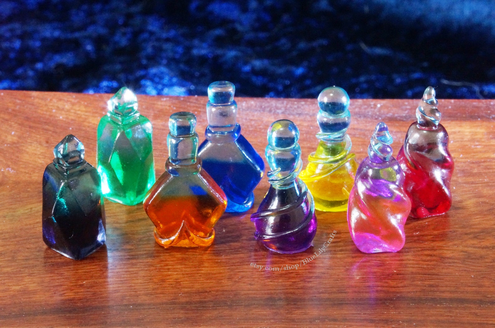 Pack of 8 Miniature Magic Potion Bottles Handmade Out of Resin Etsy
