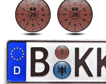2 x 35mm Epoxy Seal Badge, German License Plate Decals (35mm)