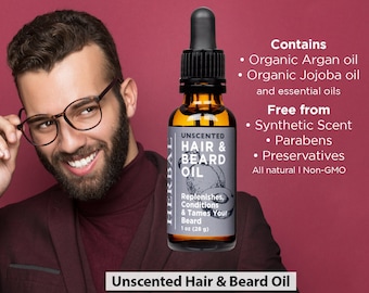 Unscented Hair & Beard Oil, Moisturizing and Nourishing Beard Oil, Beard Conditioning Oil, Ora's Amazing Herbal