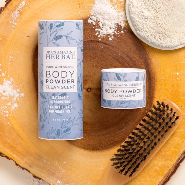 Clean Scent Body Powder, Talc Free Dusting Powder, Deodorant Powder, Eucalyptus After Bath Powder, Ora's Amazing Herbal, 2.5oz