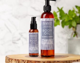 Aceite corporal de lavanda Blissful Earth, aceite de masaje herbal para relajación y nutrición de la piel – Ora’s Herbal