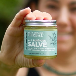 All Purpose Herbal Salve In Glass, Zero Waste, First Aid Salve, Hand Salve, Ora&#39;s Amazing Herbal