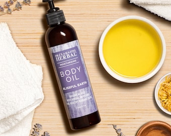 Blissful Earth Body Oil, Natural Moisturizing Body Oil, Herbal Infused Skin Oil, Ora's Amazing Herbal