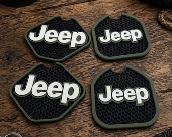 Jeep Wrangler JL Gladiator JT Cup Holder Coasters | 3D Printed Honeycomb Inserts