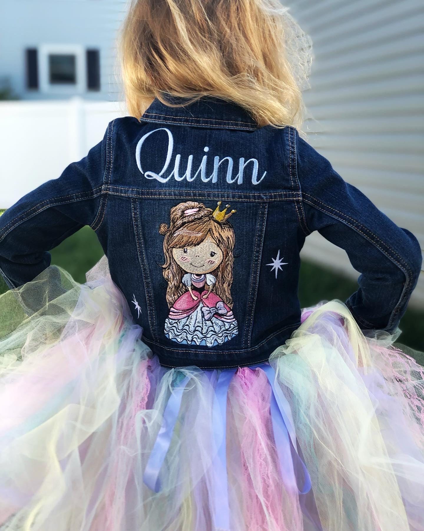 Princess Embroidered Toddler Denim Jacket