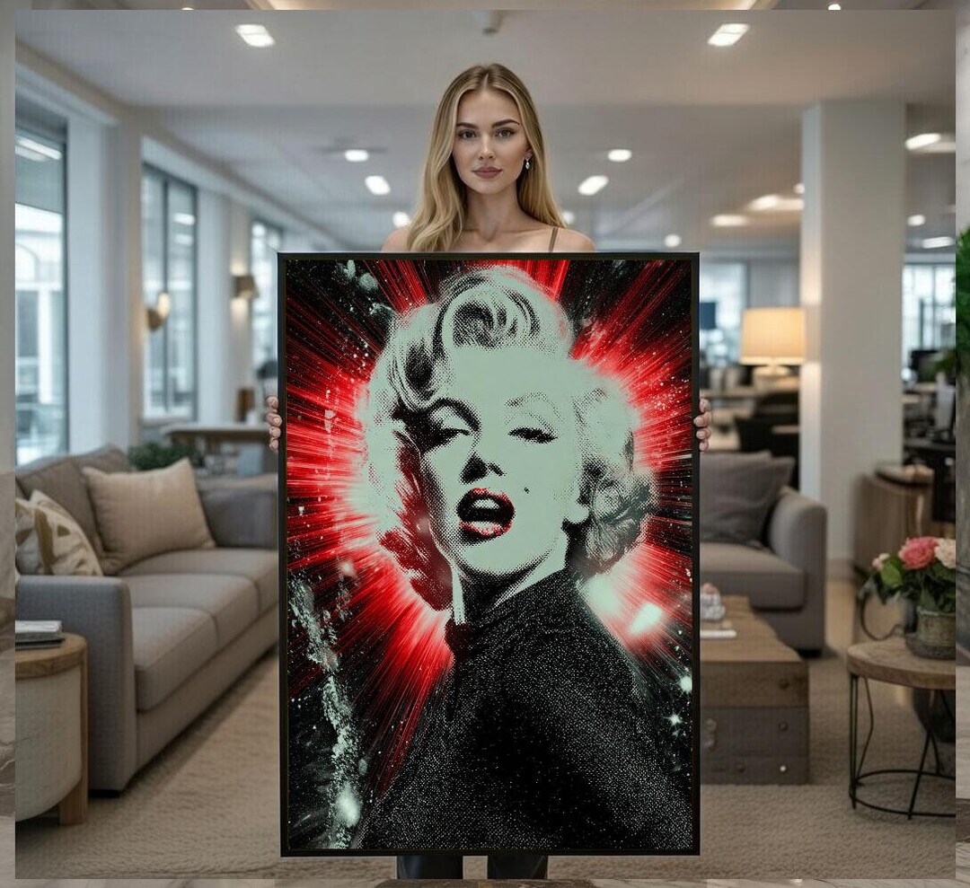 Striking Marilyn Monroe Pop Art Canvas Wall Art Print Red & Black ...